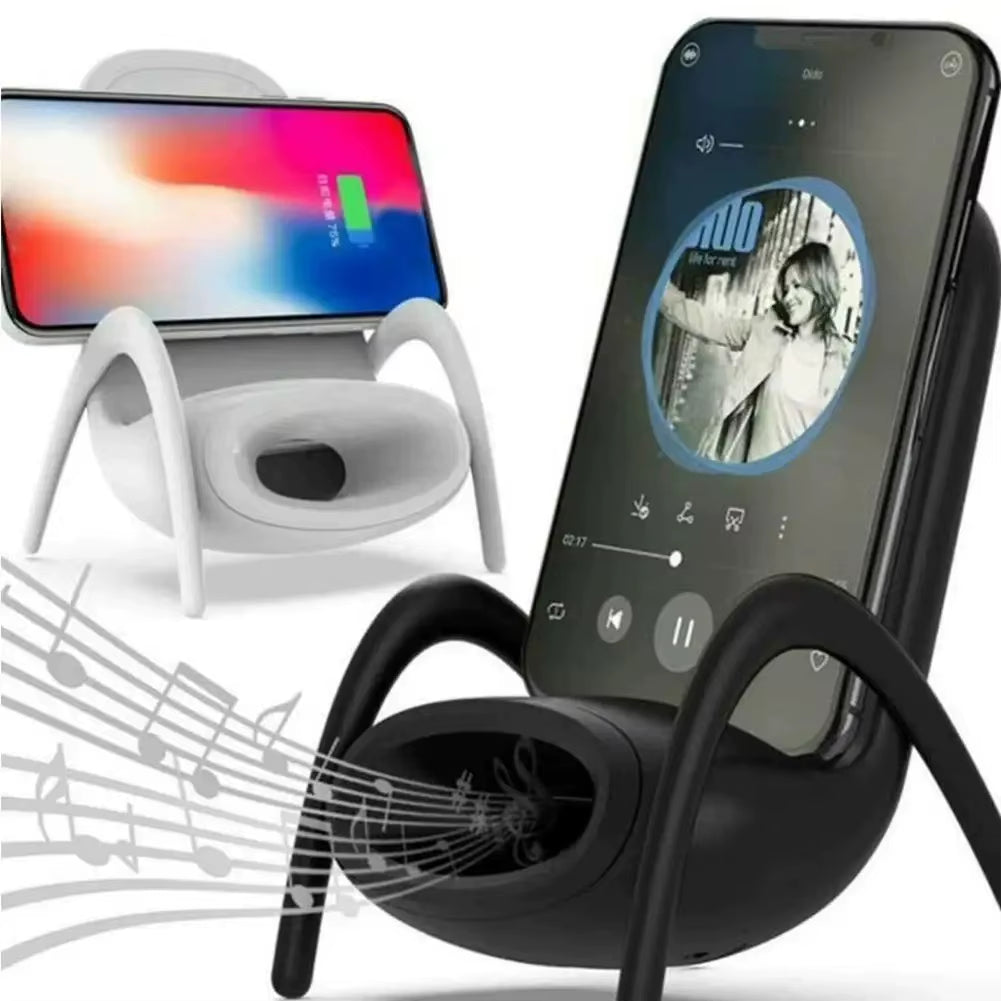 Portable Mini Chair Stand Wireless Charger Bracket Station Desk Mobile Phone Holder Fast Charge for Xiaomi Iphone Samsung